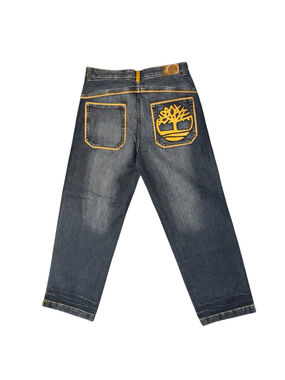 Y2K Timberland Baggy Jeans Sz 38 Embroidered Back Pocket
